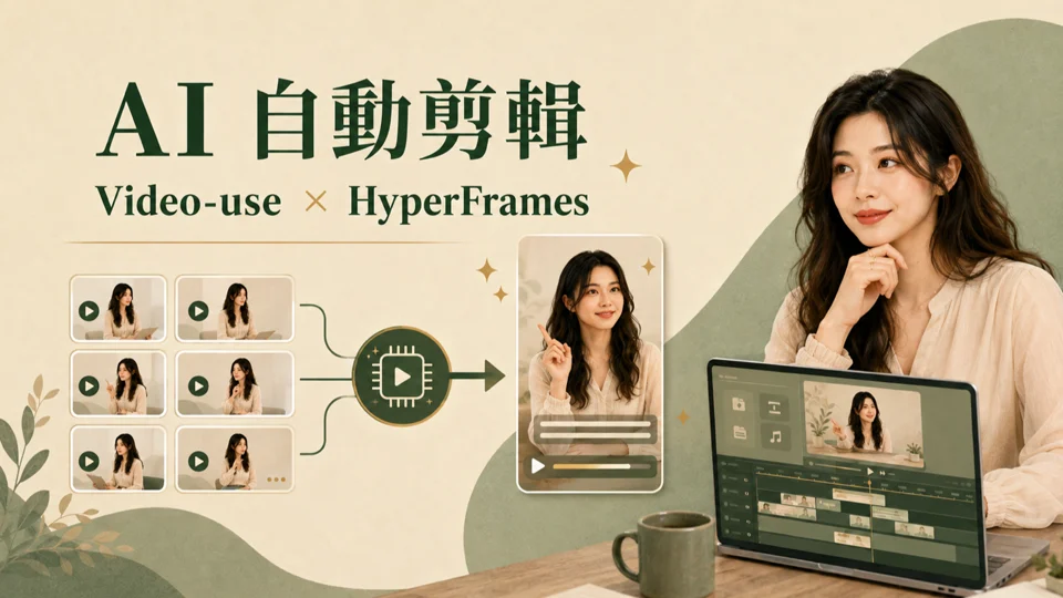 真的不用再自己剪片了？Video-use × HyperFrames 自動剪輯完整教學