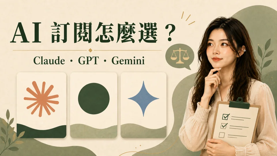 AI 訂閱怎麼選？Claude、GPT、Gemini 全比較