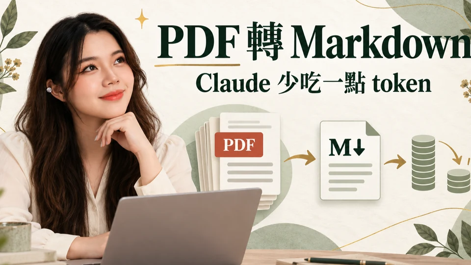MarkItDown 教學：PDF 轉 Markdown，Claude 省 token 怎麼算