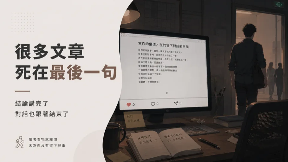 打破傳統倒三角：為什麼文章的結尾，才是決定追蹤率的關鍵？