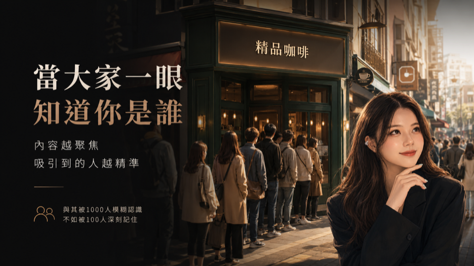 內容越聚焦，吸引到的人越精準
